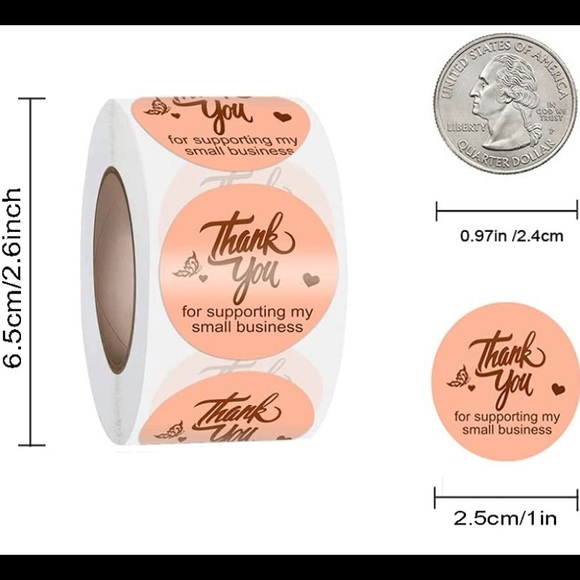 Thank You Stickers Small Business - 6 Rolls 3000 Pieces - Picture 2 of 5